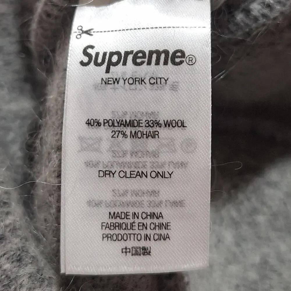Supreme New York City Beanie Unisex OSFM Grey Premium Wool Mohair Blend Outdoor